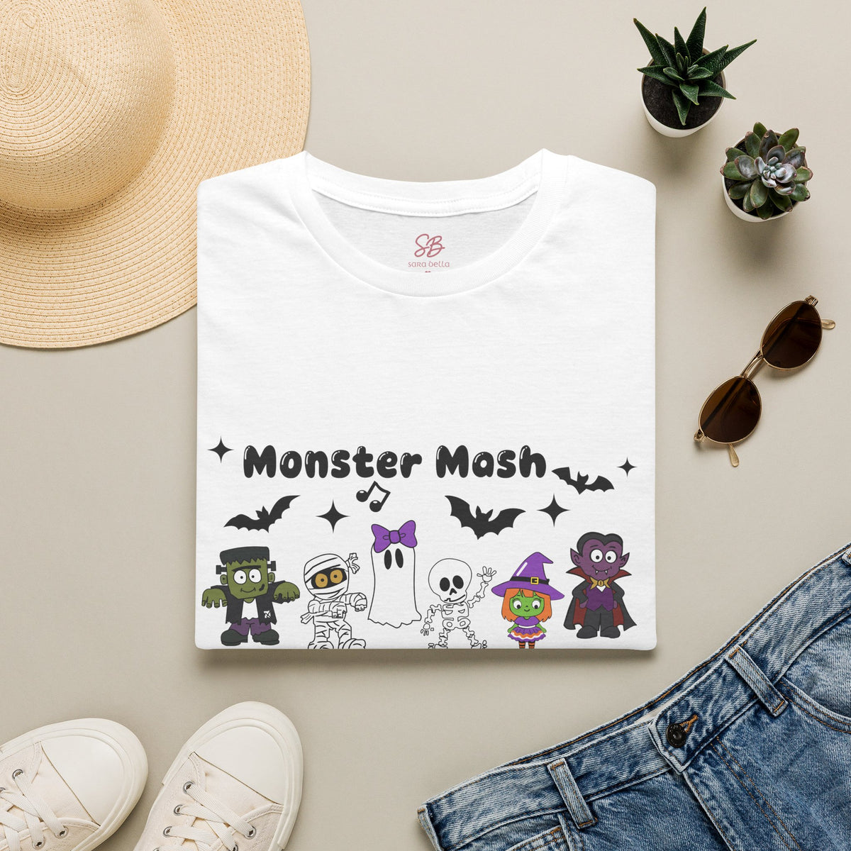 Monster Mash Dance of Halloween Characters Crews -  T-Shirt