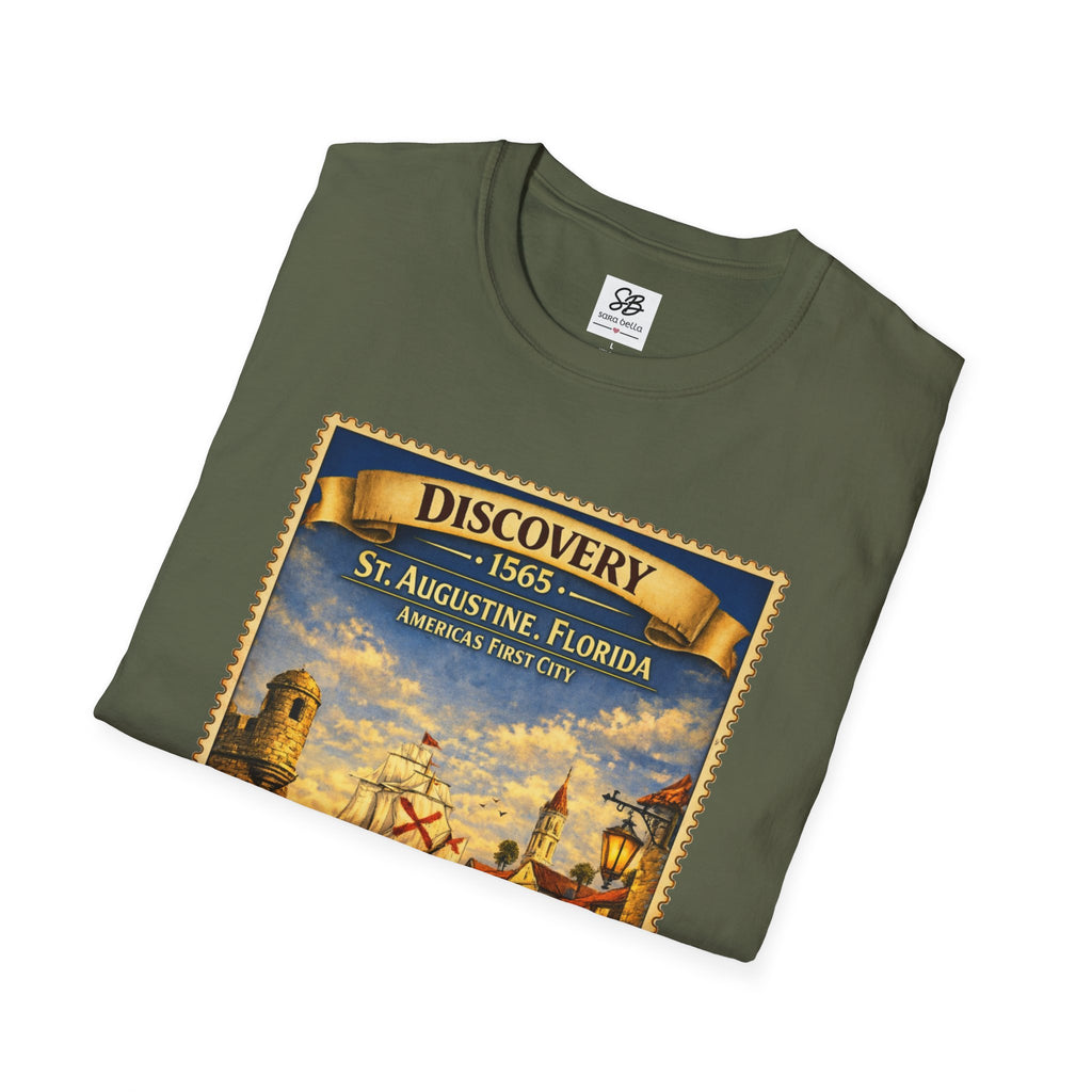 St. Augustine Discovery The Oldest City in America  1565 Vintage Stamp T-Shirt