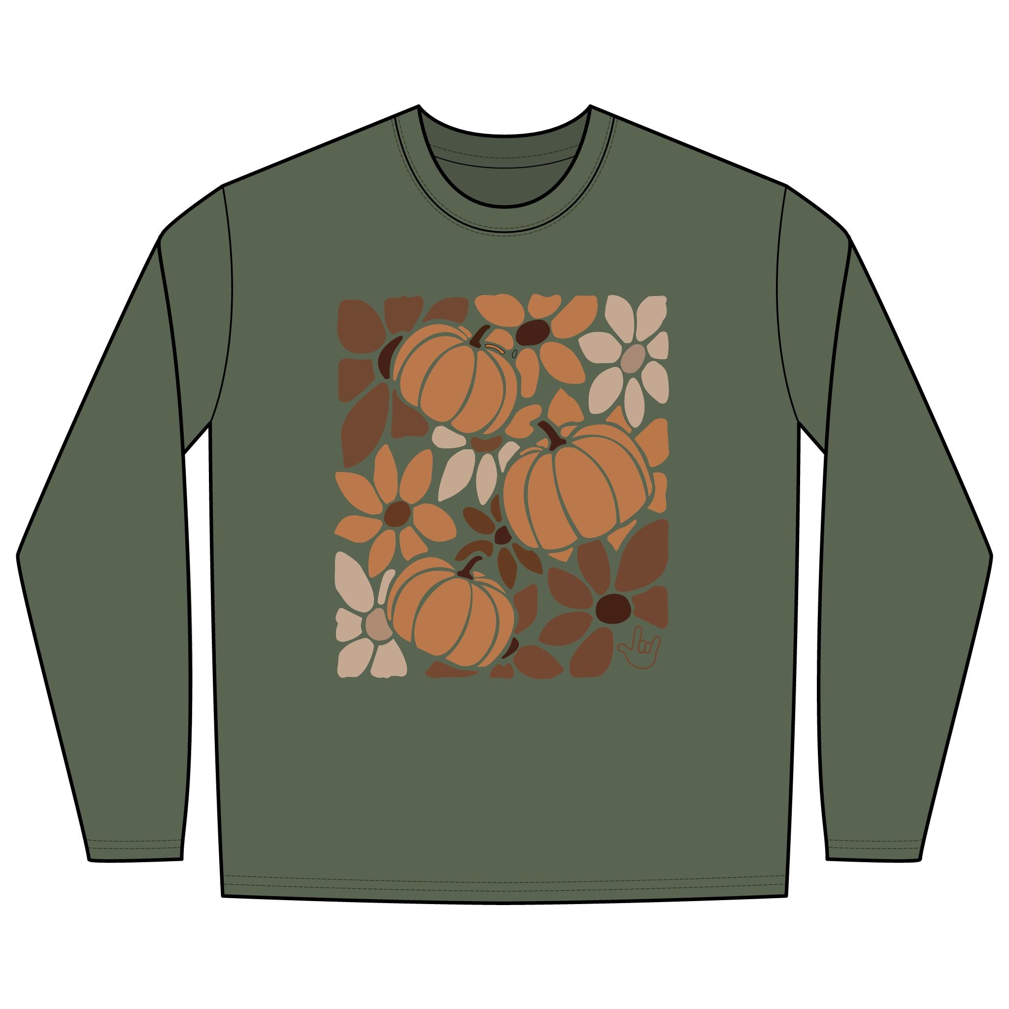 Leaves and Pumpkins Hobo - Long Sleeve