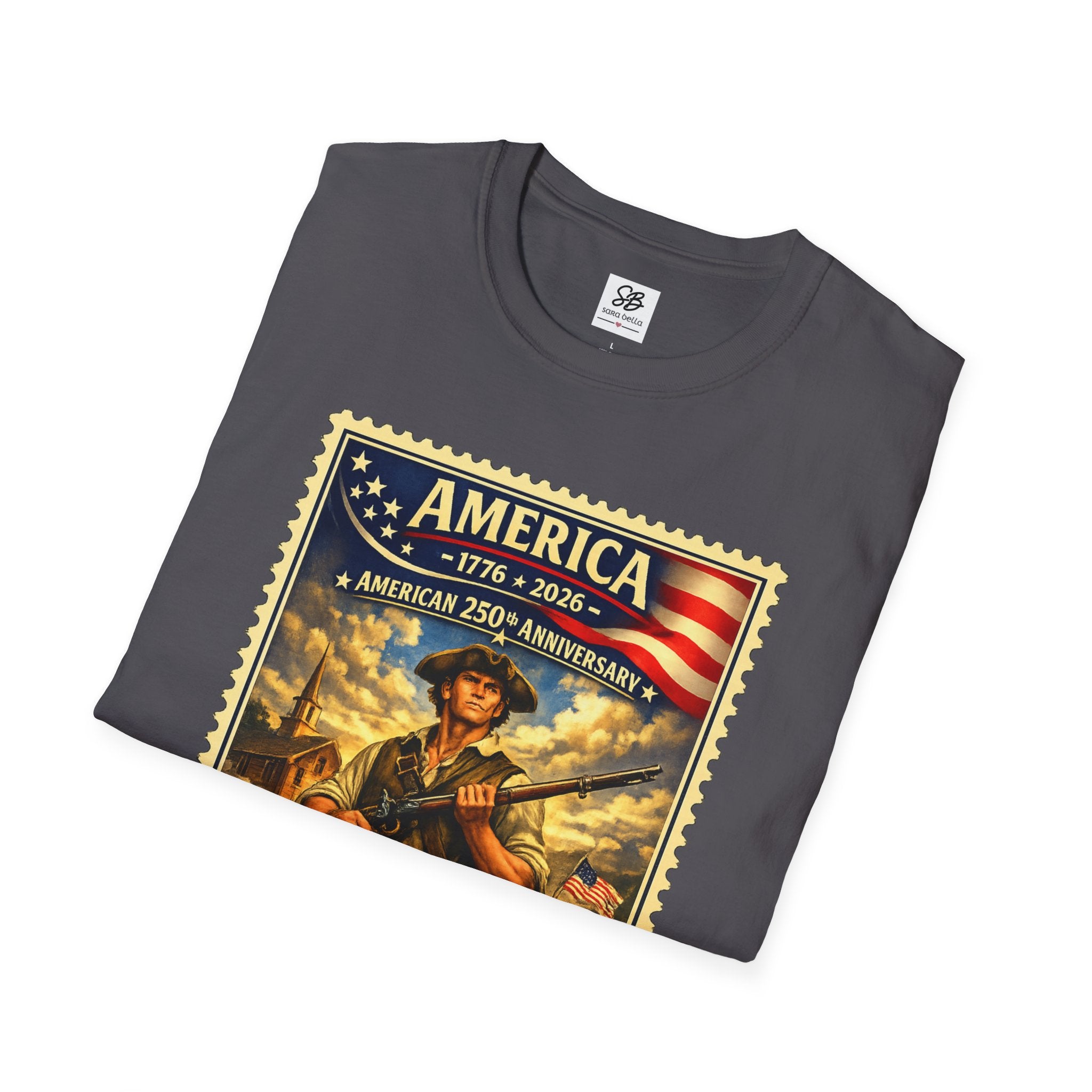 Patriotic Minute Man Vintage Stamp T-Shirt