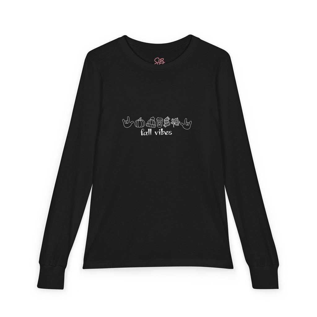 Fall Vibes with I Love You American Sign Language, ASL - Kids Long Sleeve Shirt