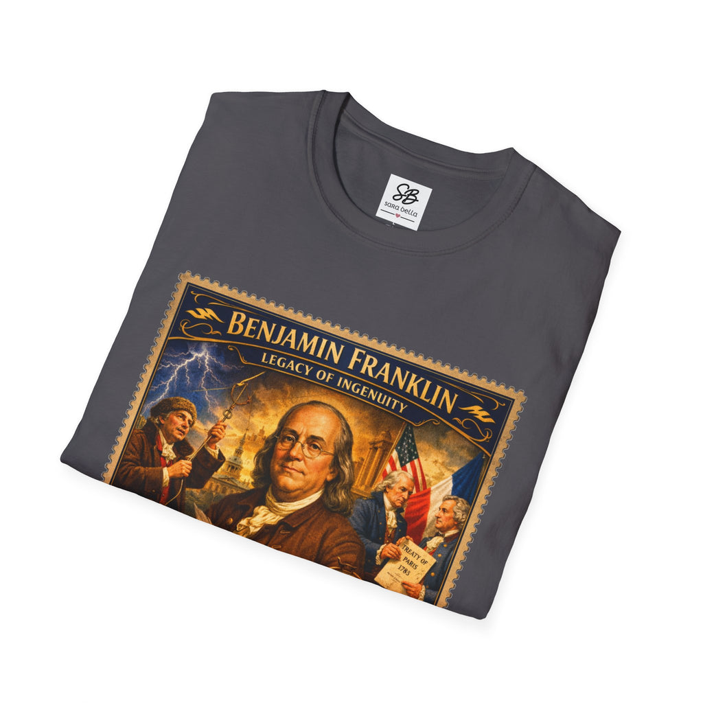 Benjamin Franklin "Founding Father Tribute' Vintage Stamp T Shirt