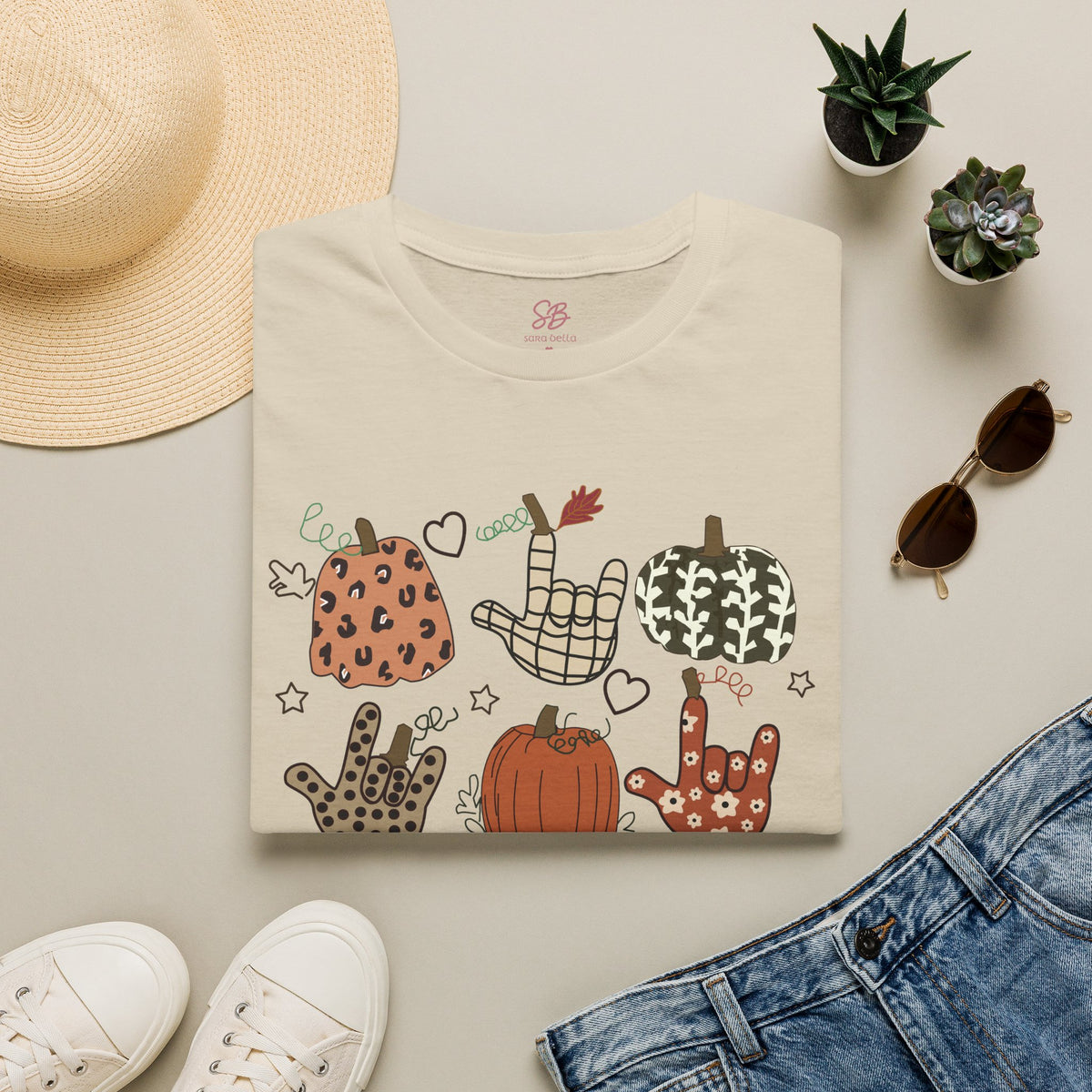 ASL Pumpkins Tic-Tac-Toe - T-Shirt