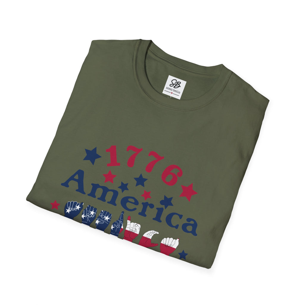America in fingers-spelled ASL (America Sign Language) Shirt