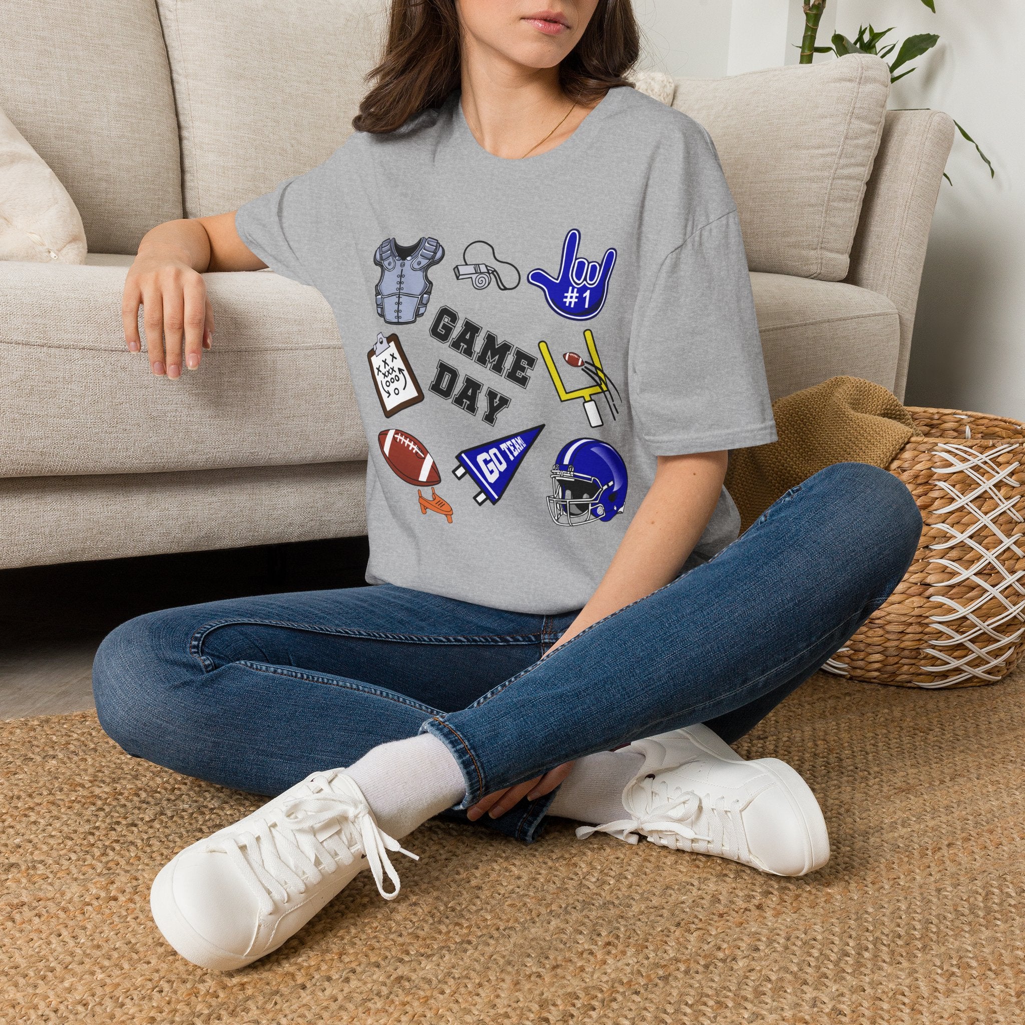 Game Day Football with I Love You ASL  - T-Shirt