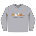 Halloween Vibes  with Ghost saying "I Love You" in ASL - Long Sleeve Shirt