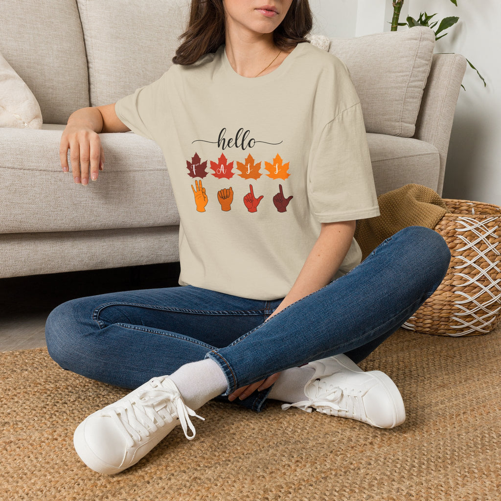 Hello Fall Fingerspelling American Sign Language, ASL -  T-Shirt