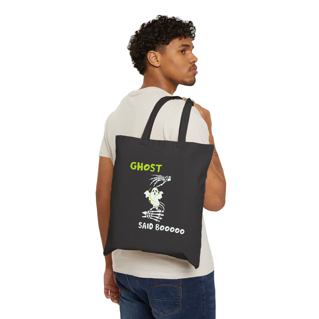 Ghost "Said Booooo"  in ASL - Canvas Tote Bag