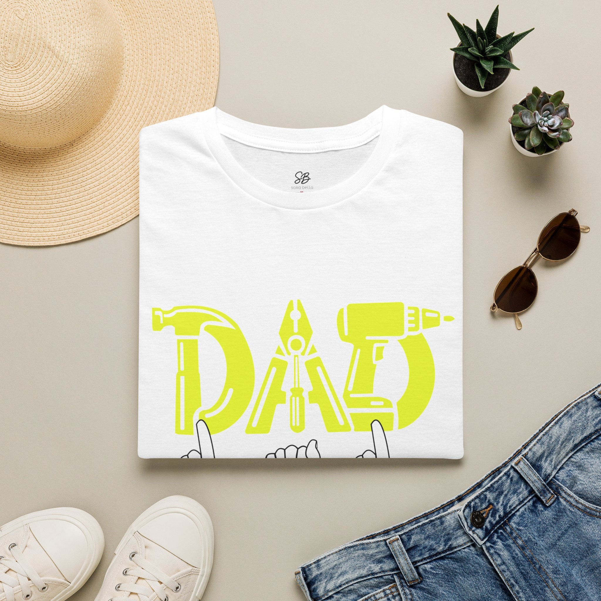 Dad Tools Graphic T-Shirt — 'DAD' Tool Lettering with American Sign Language