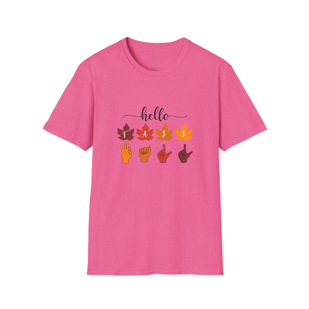 Hello Fall Fingerspelling American Sign Language, ASL -  T-Shirt