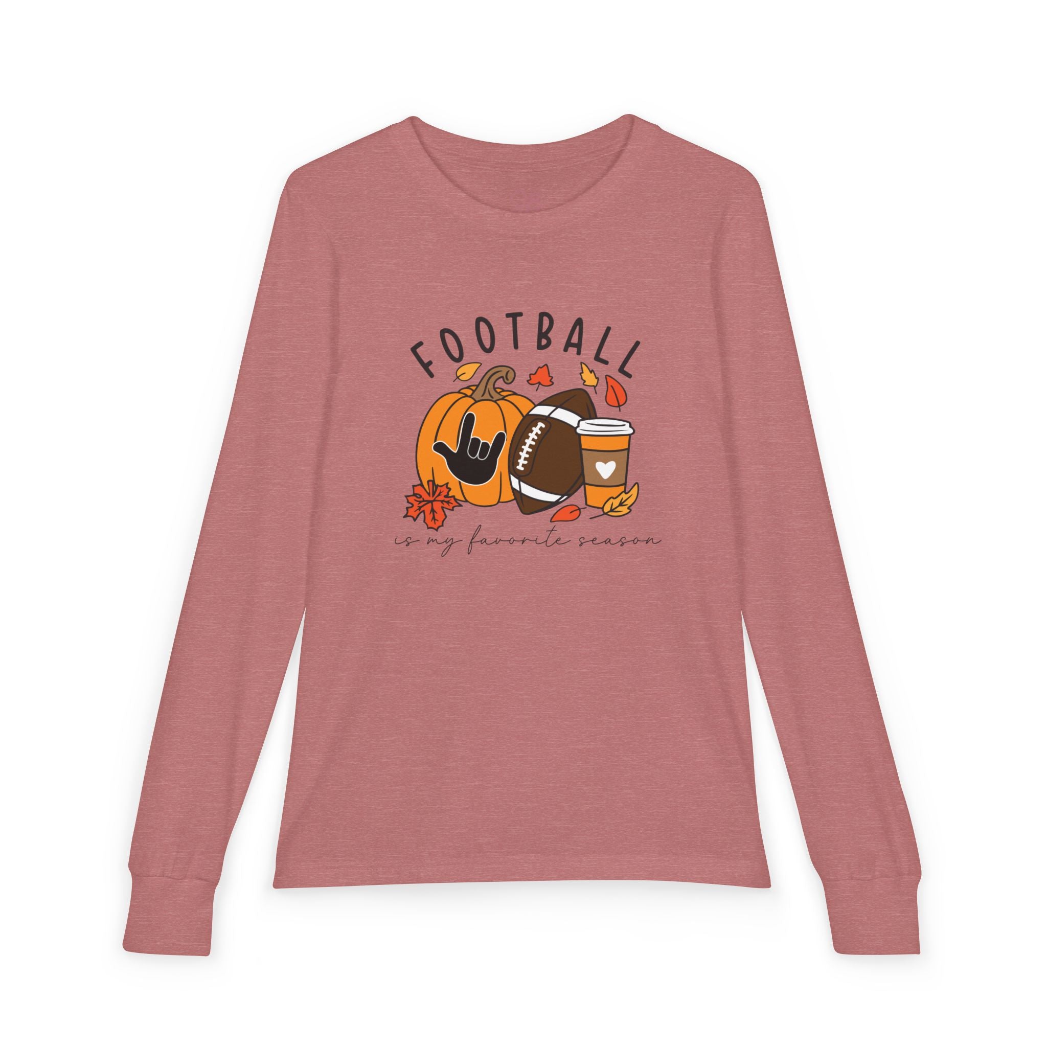 Football: My Favorite Season with I love you American Sign Language, ASL - Kid Long Sleeve Shirt