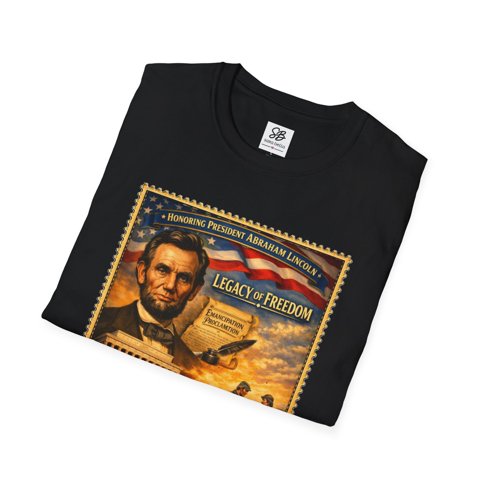 Abraham Lincoln 'Legacy of Freedom'  Vintage Stamp T‑Shirt