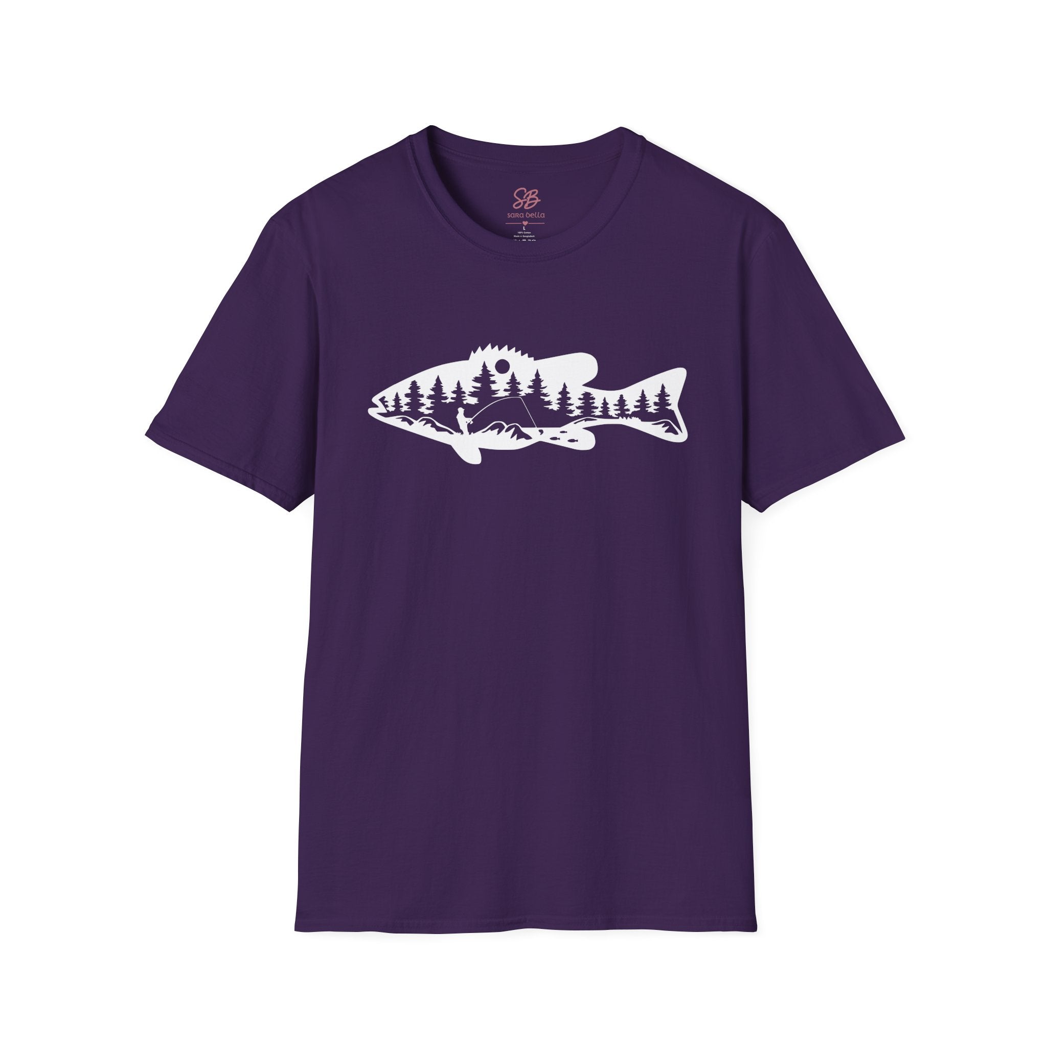 Bass Fisherman Landscape Fishing - T-Shirt
