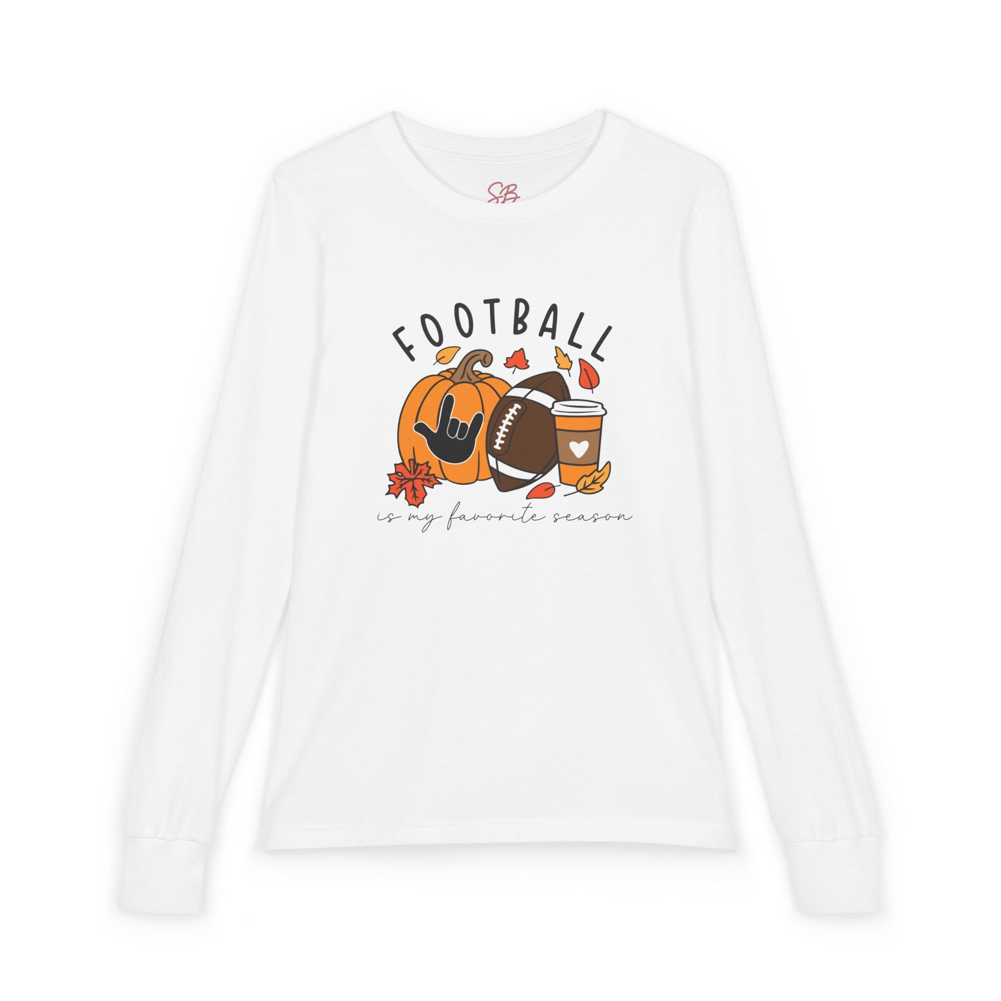 Football: My Favorite Season with I love you American Sign Language, ASL - Kid Long Sleeve Shirt