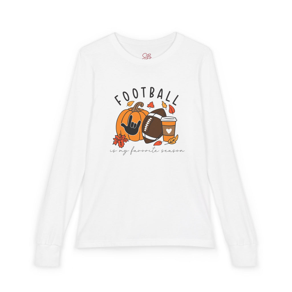 Football: My Favorite Season with I love you American Sign Language, ASL - Kid Long Sleeve Shirt