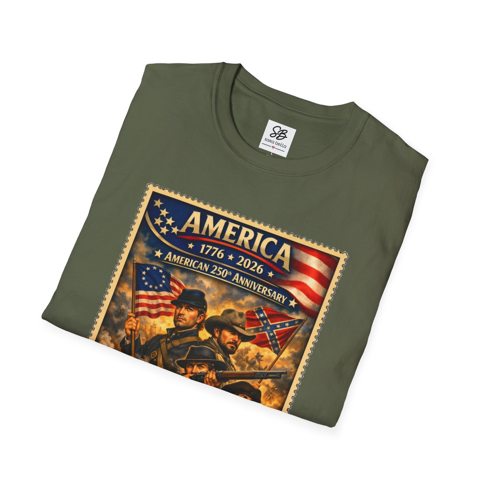 Civil War America Vintage Stamp T-Shirt