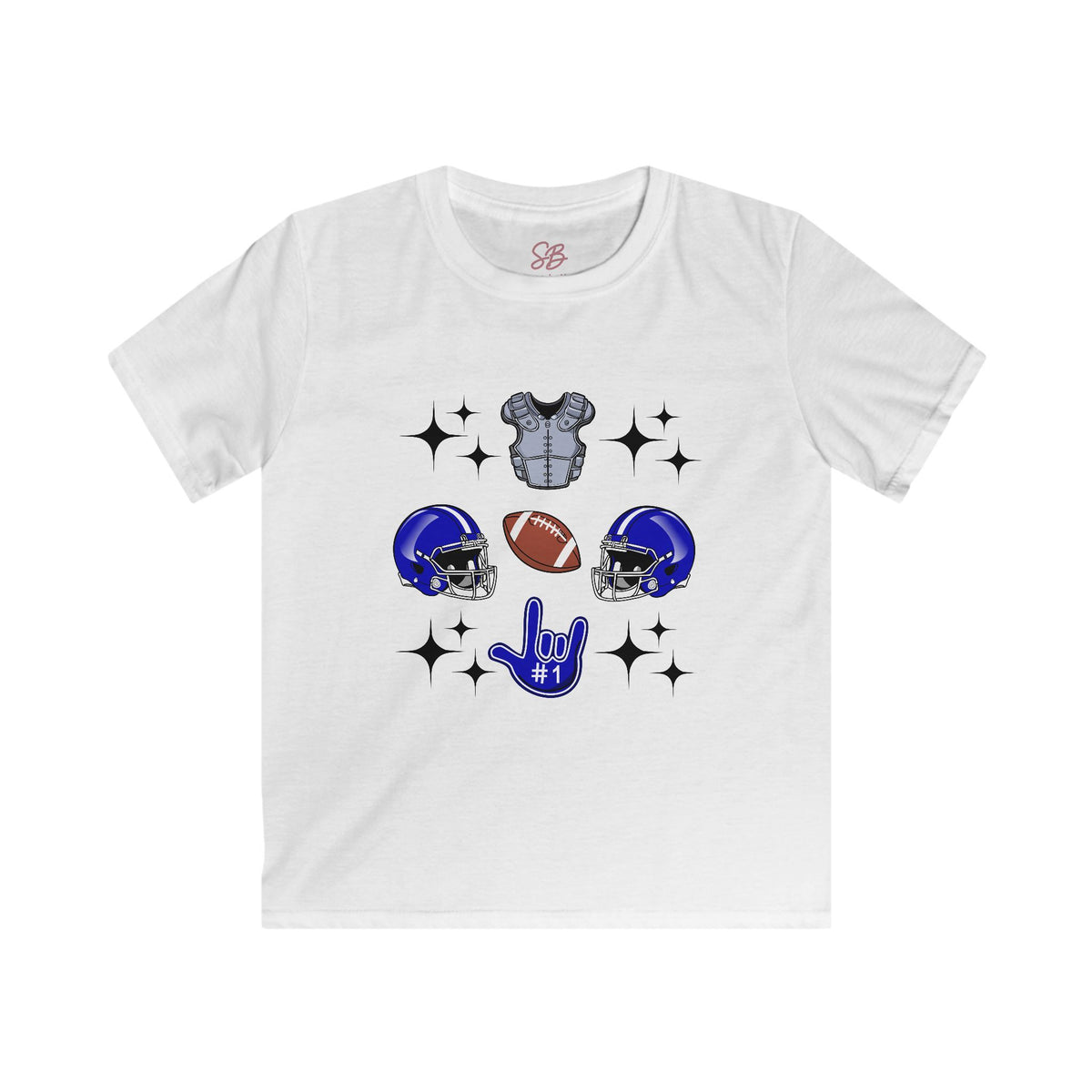 Football Gears Tic-Tac-Toe with I Love You ASL, American Sign Language - Kid T-Shirt