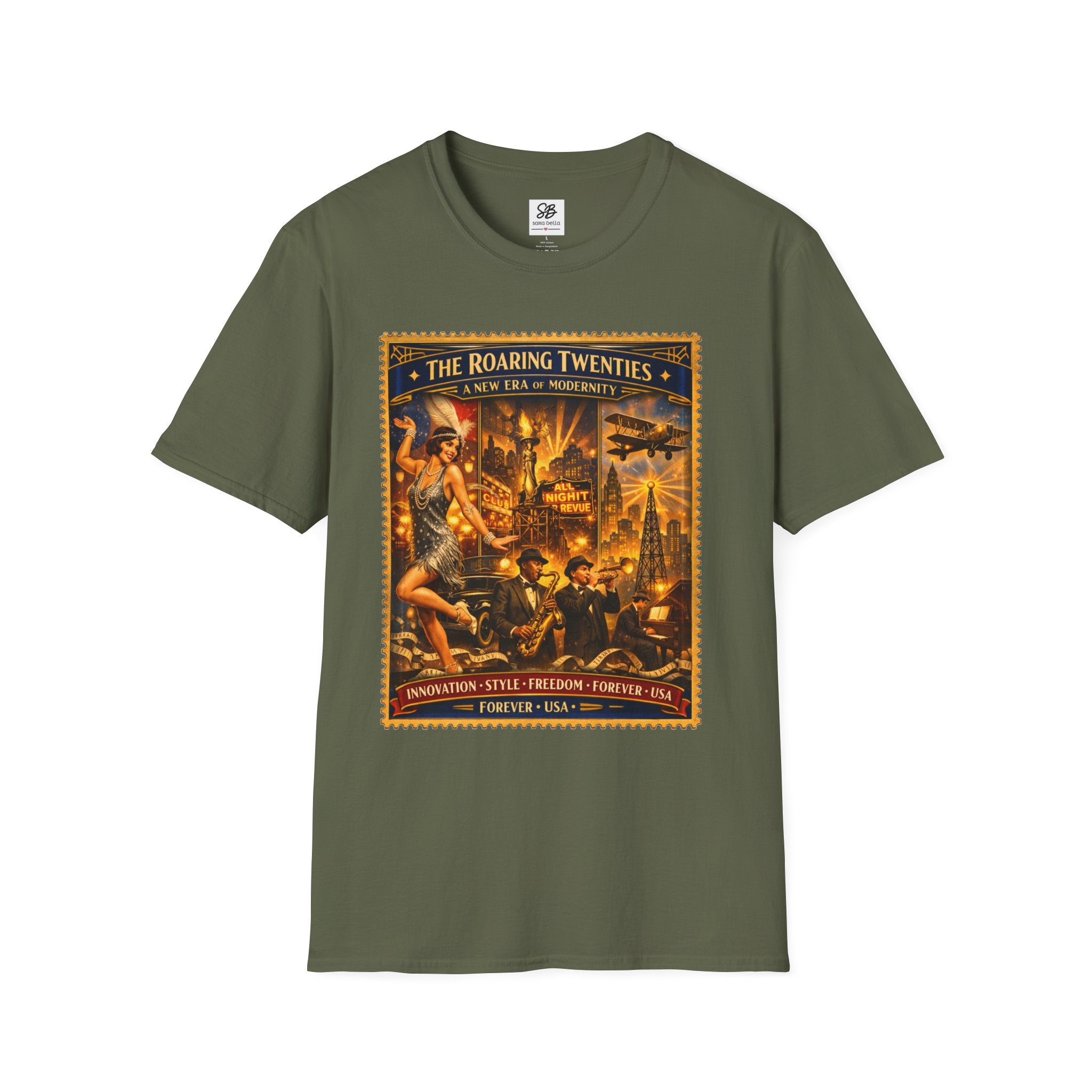 Roaring Twenties Vintage Stamp T-Shirt