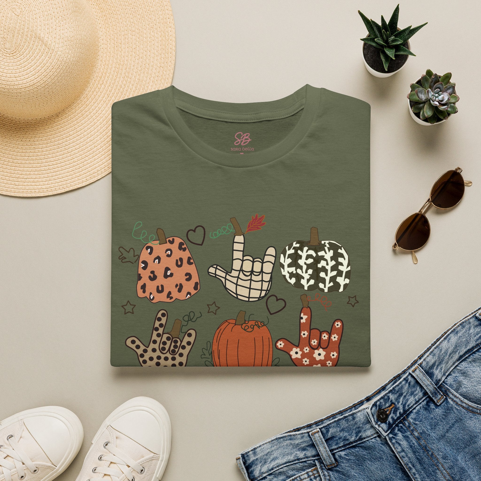 ASL Pumpkins Tic-Tac-Toe - T-Shirt