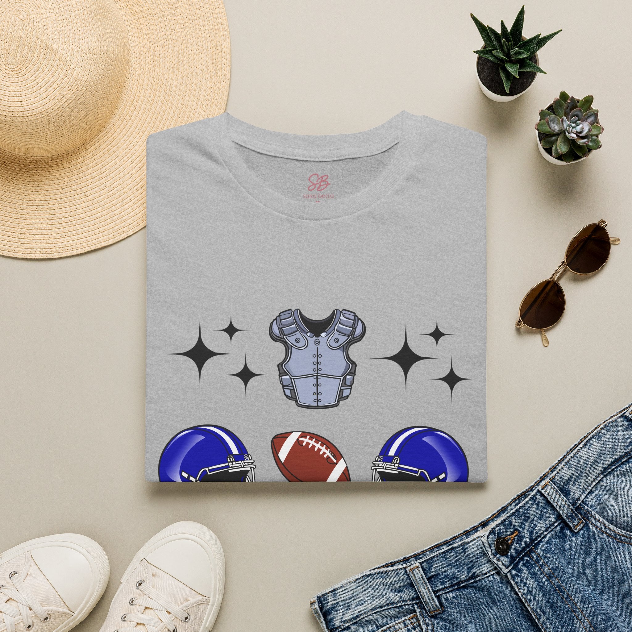 Football Gears Tic-Tac-Toe with I love you ASL American Sign Language -  T-Shirt