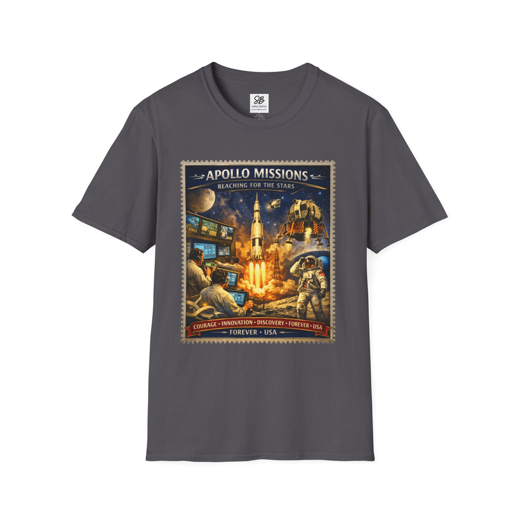Apollo Missions  'Space Exploration' Vintage Stamp T-Shirt