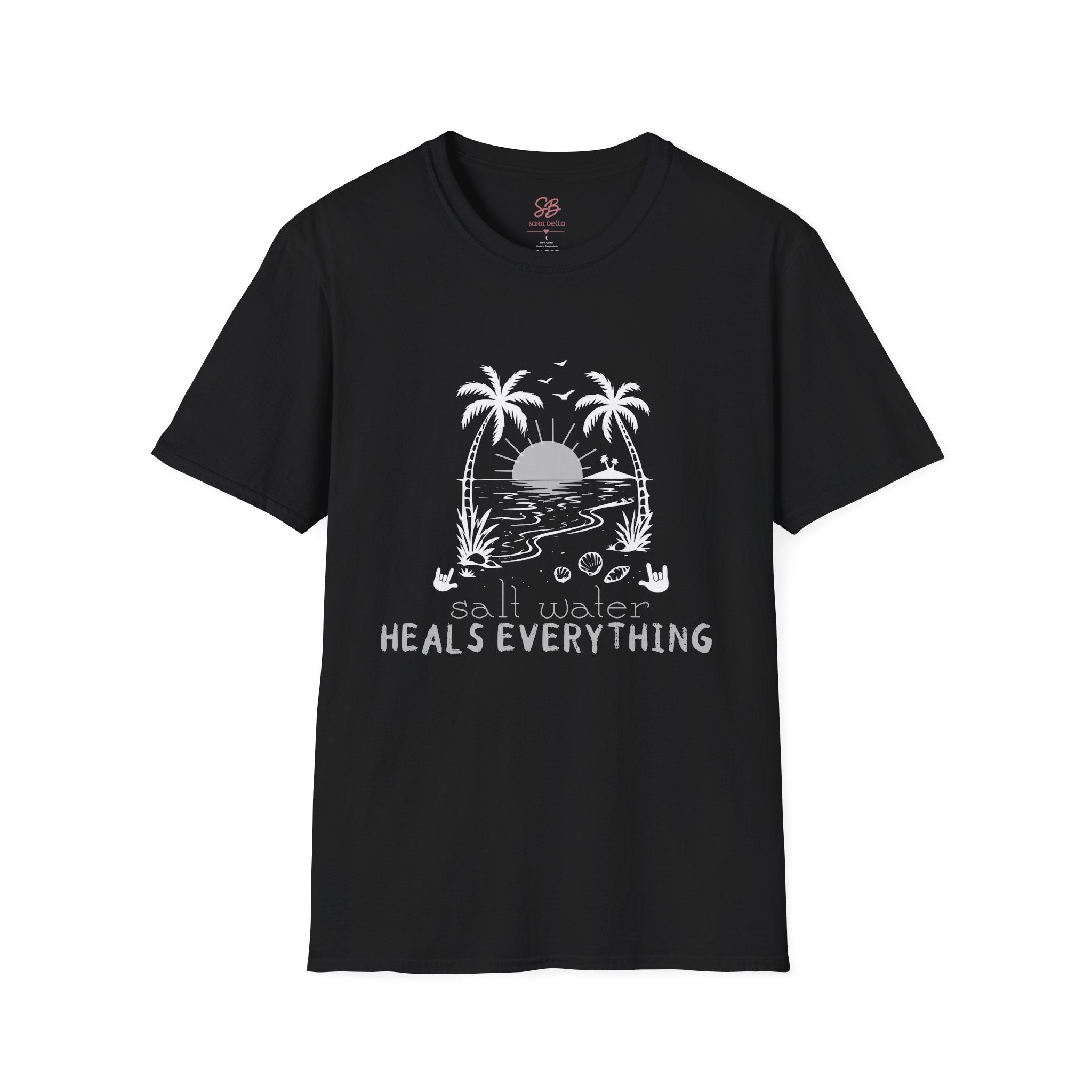 'Salt Water Heals Everything" of  white design -  T-Shirt