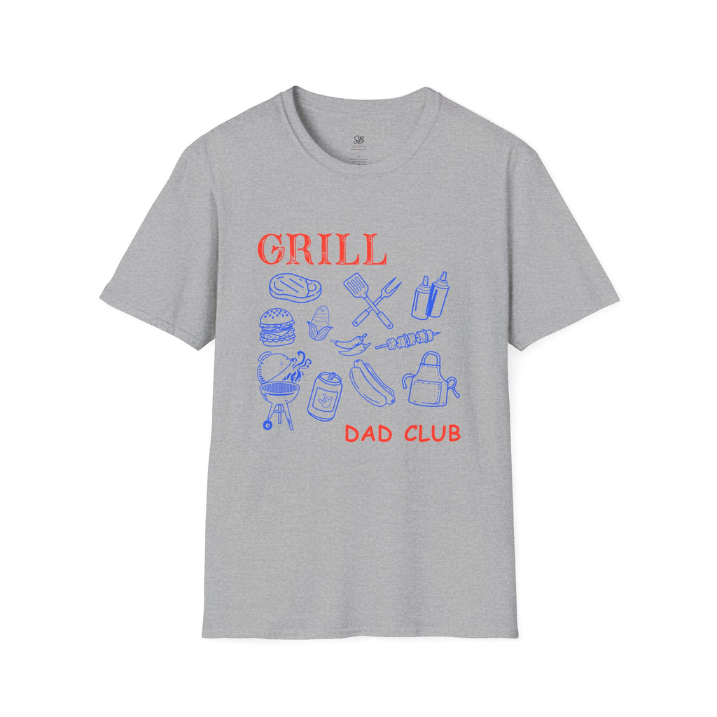 Grill Dad Club T-Shirt — Barbecue Tools & Grill Icons Tee