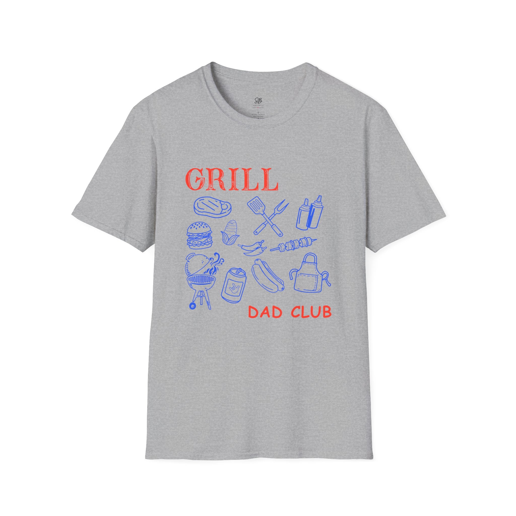 Grill Dad Club T-Shirt — Barbecue Tools & Grill Icons Tee