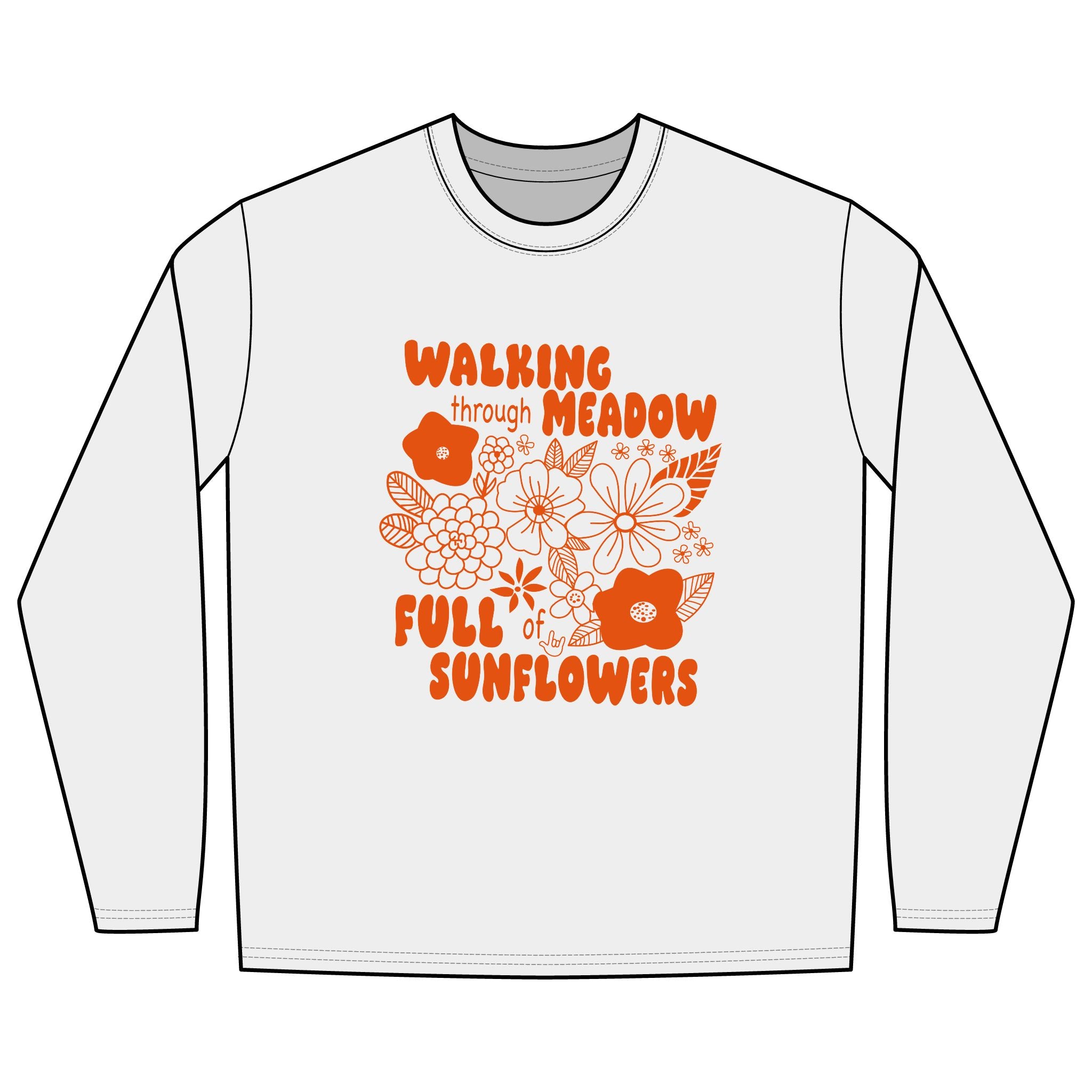 Walking Through Meadow Sunflowers - Long Sleeve Shirt