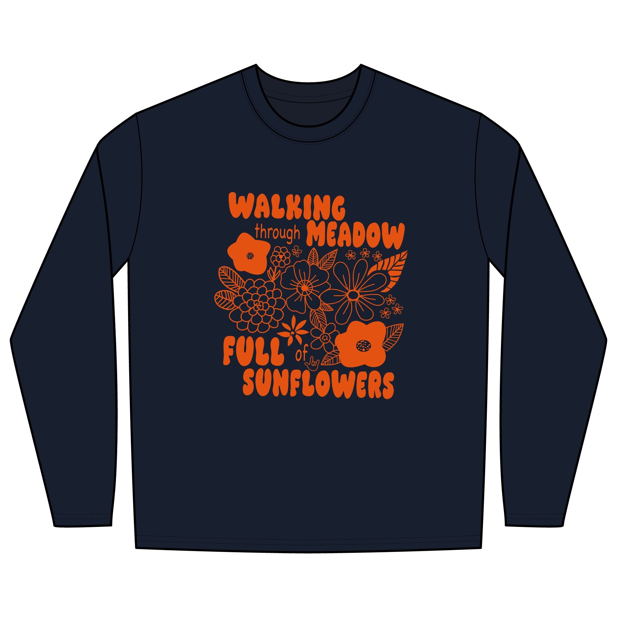 Walking Through Meadow Sunflowers - Long Sleeve Shirt