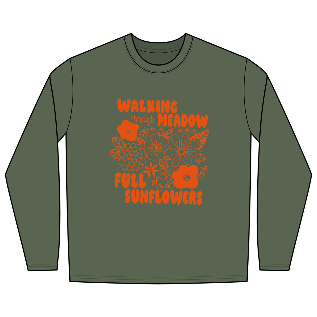 Walking Through Meadow Sunflowers - Long Sleeve Shirt