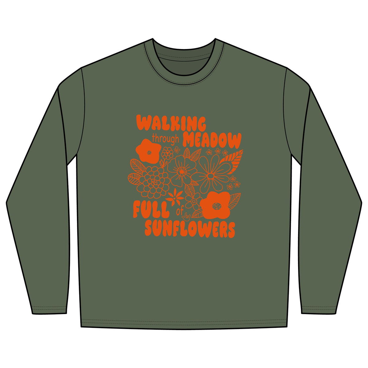 Walking Through Meadow Sunflowers - Long Sleeve Shirt
