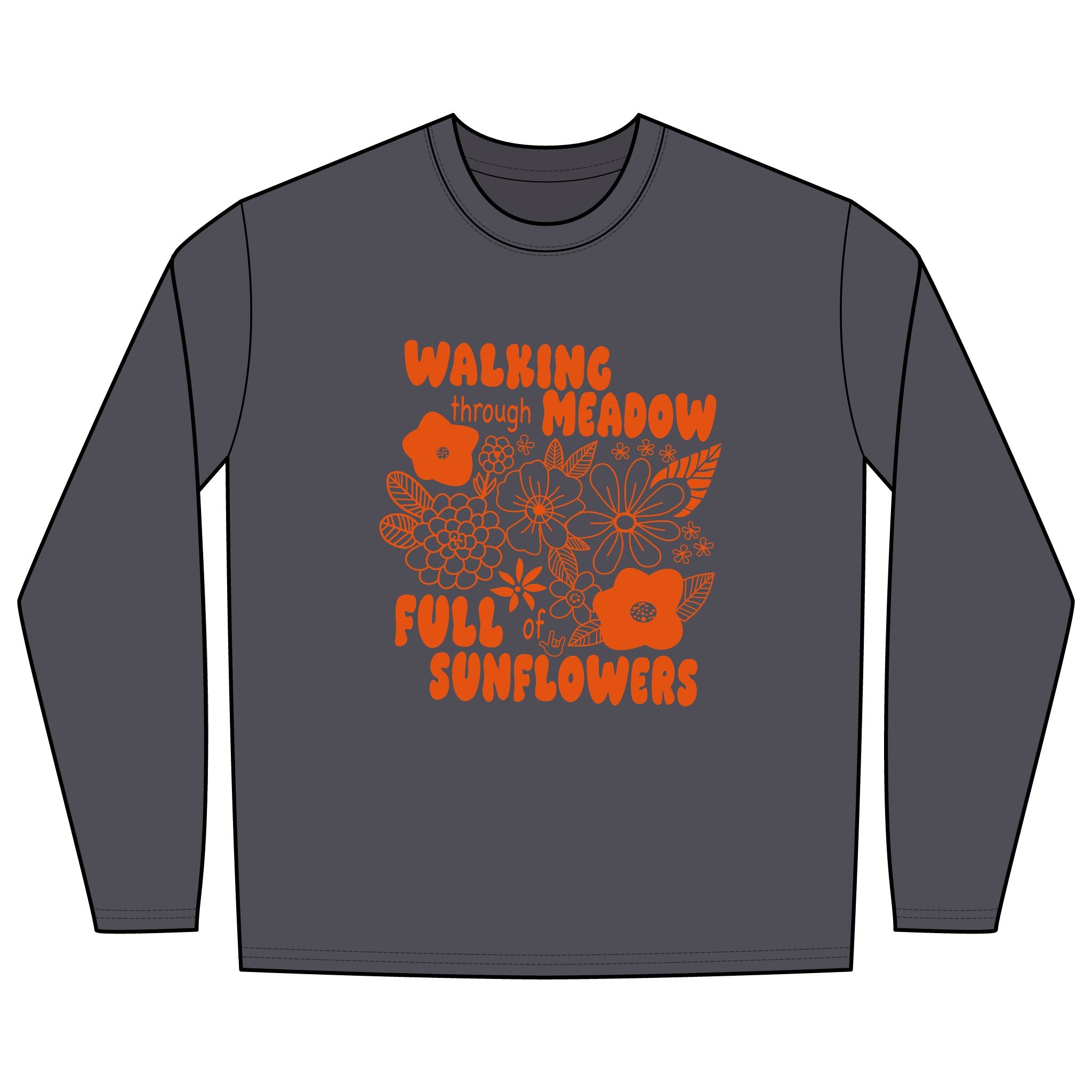 Walking Through Meadow Sunflowers - Long Sleeve Shirt