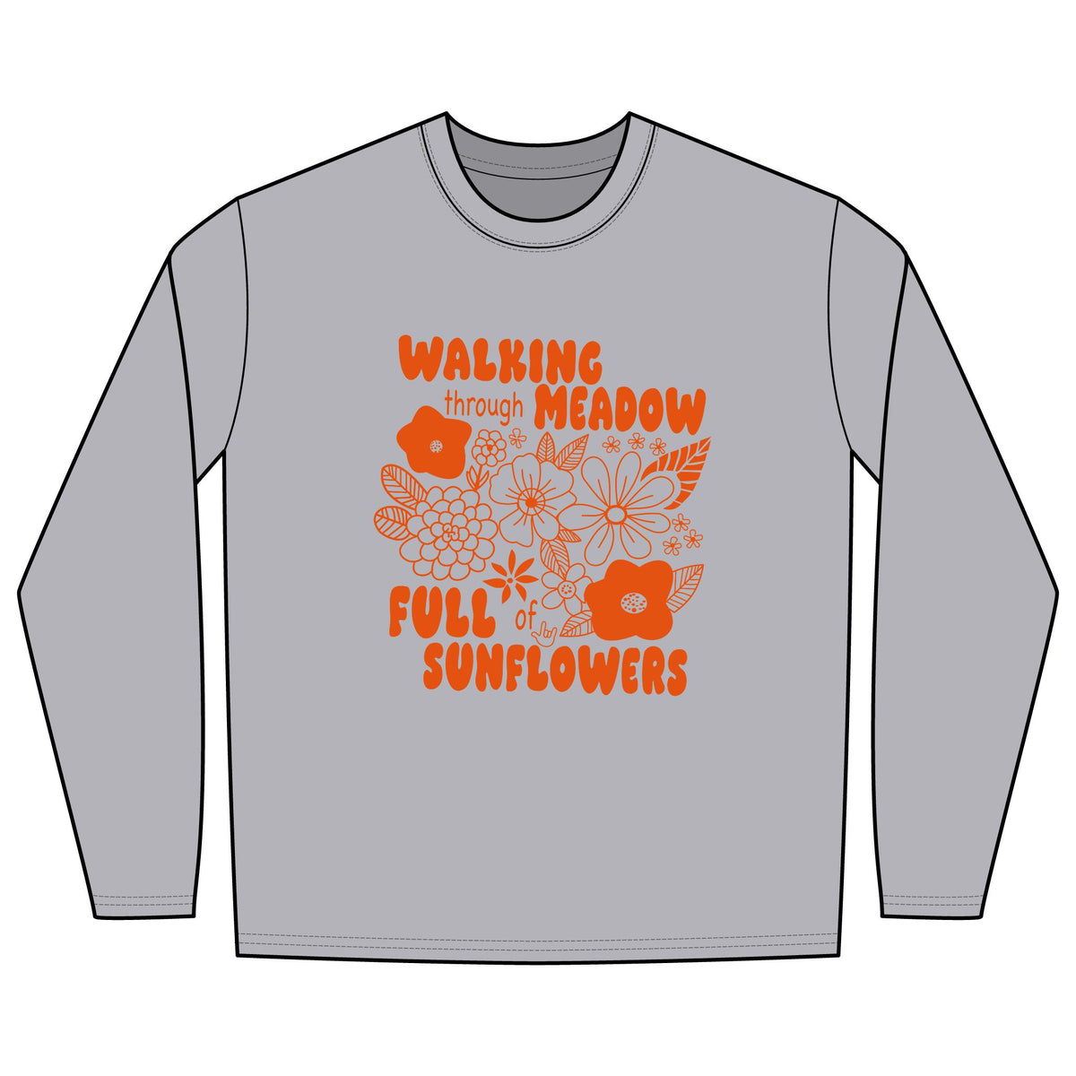 Walking Through Meadow Sunflowers - Long Sleeve Shirt