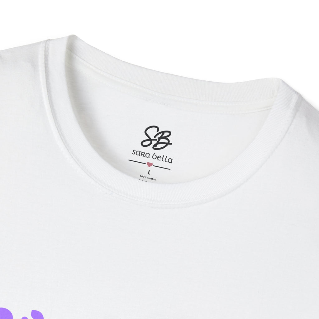 Mama I Love You ASL Unisex White T-Shirt with Purple Design