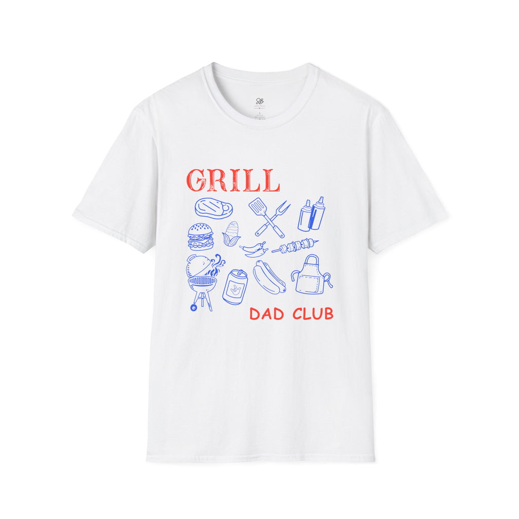 Grill Dad Club T-Shirt — Barbecue Tools & Grill Icons Tee