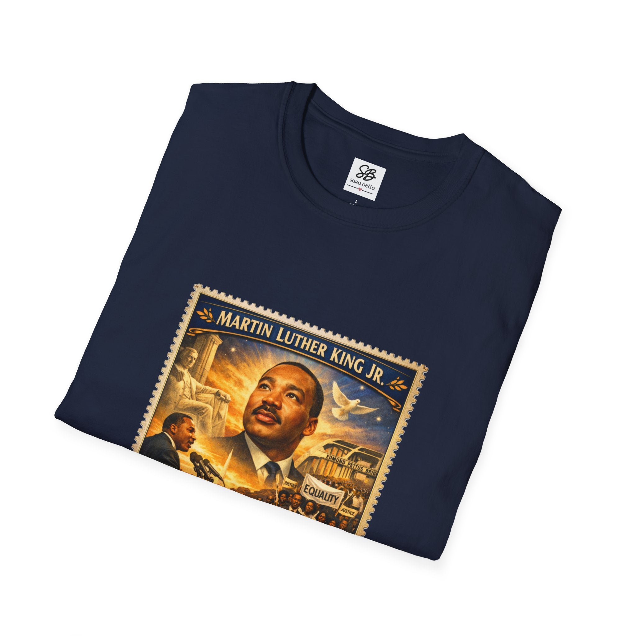 Martin Luther King Jr. 'I Have a Dream Memorial ' Tribute Vintage Stamp T-Shirt