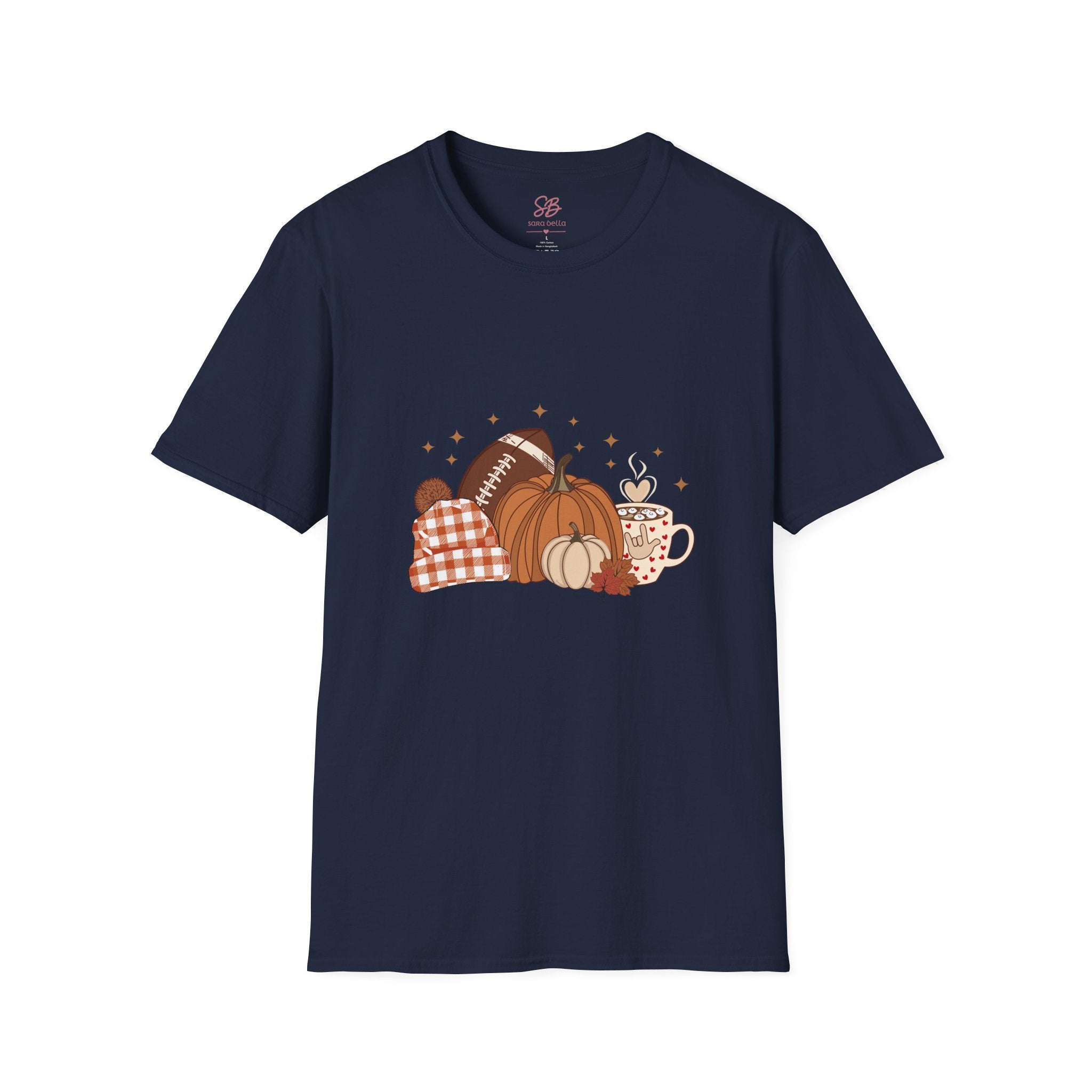 Autumn Football Pumpkins with I Love You American Sign Language, ASL - T-Shirt