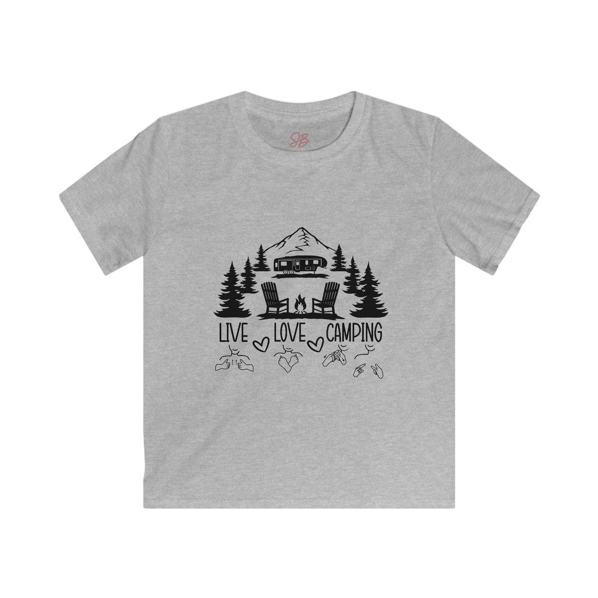 Live Love Camping in ASL (black ink) - Kid Shirt