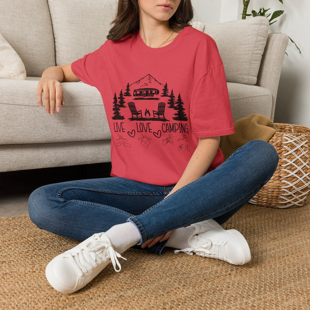 Live Love Camping in ASL (black ink) - T-Shirt