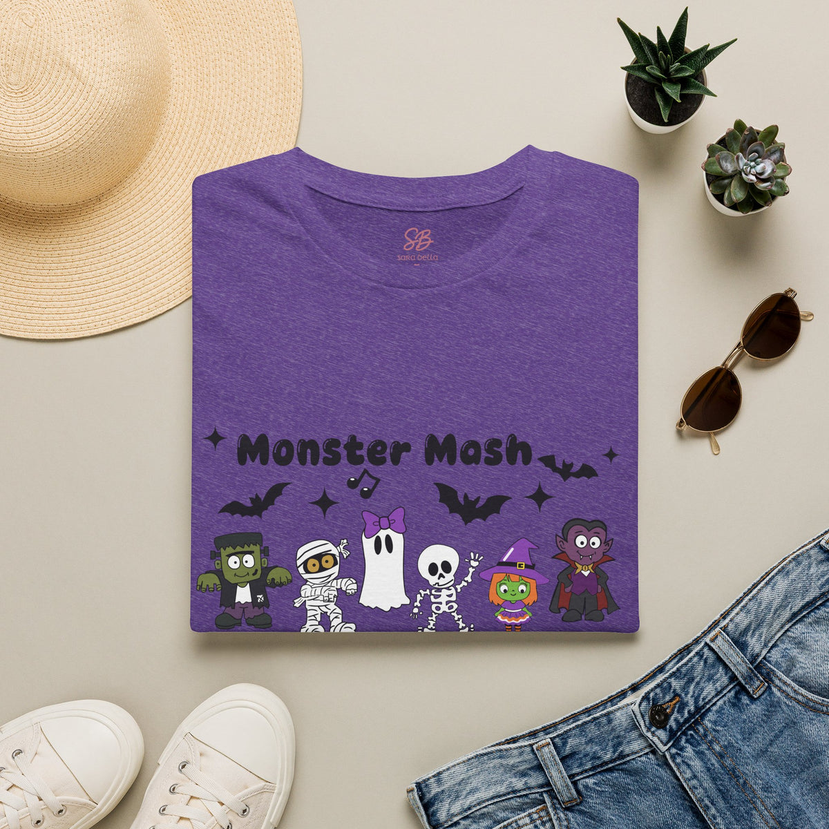Monster Mash Dance of Halloween Characters Crews -  T-Shirt
