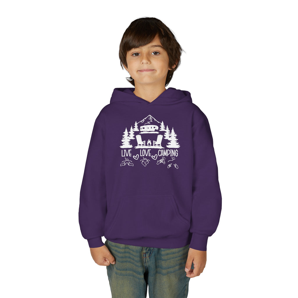 Live Love Camping in ASL (white ink) - Kid Hoodie