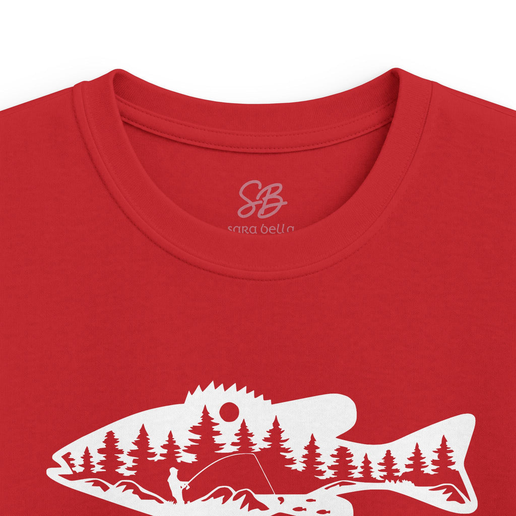 Bass Fisherman Landscape Fishing - Kid T-Shirt
