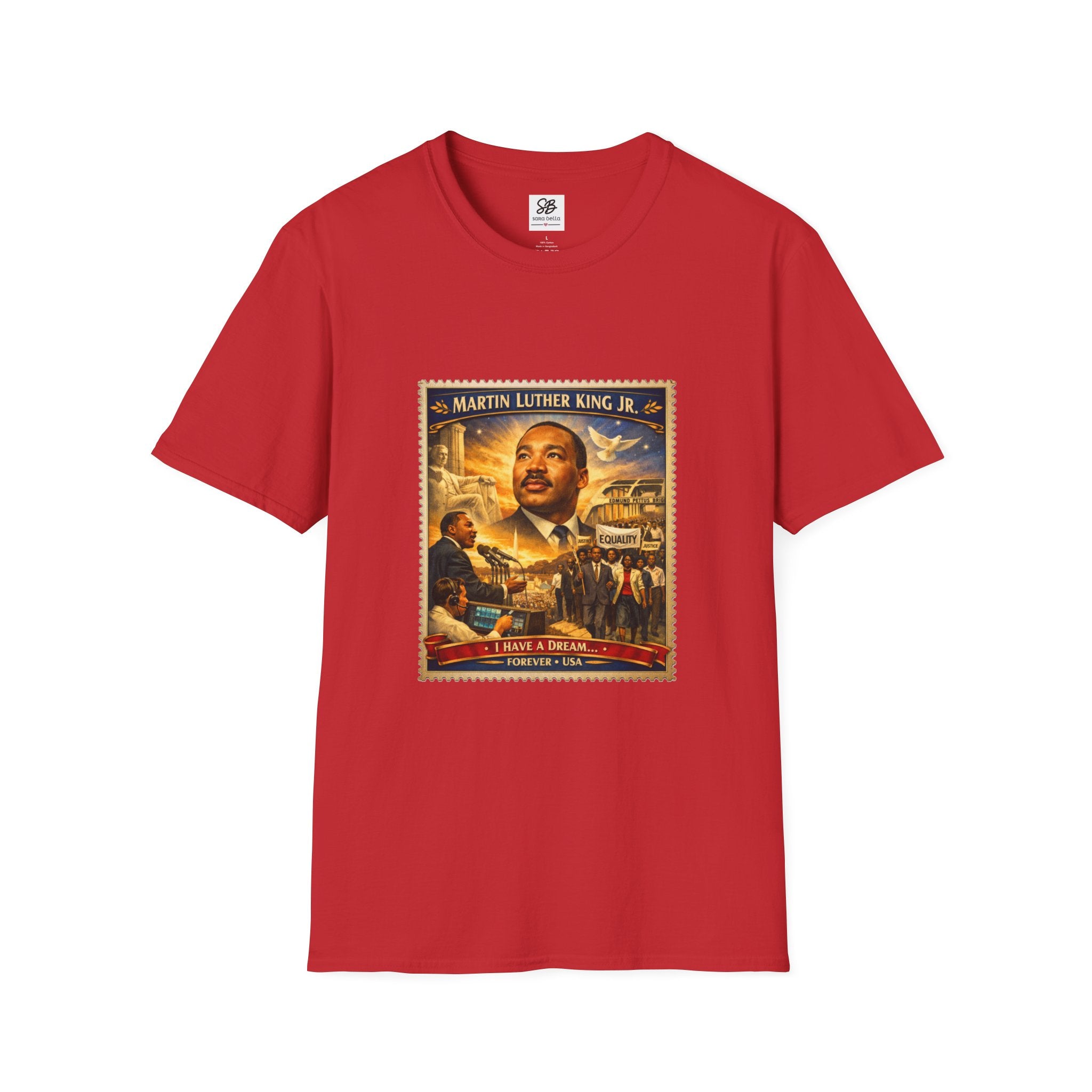 Martin Luther King Jr. 'I Have a Dream Memorial ' Tribute Vintage Stamp T-Shirt